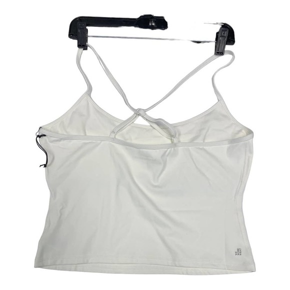 NEW We Wore What Sport Cami XL Optic White Crisscross Athletic Scoop Neck Crop - Picture 3 of 4
